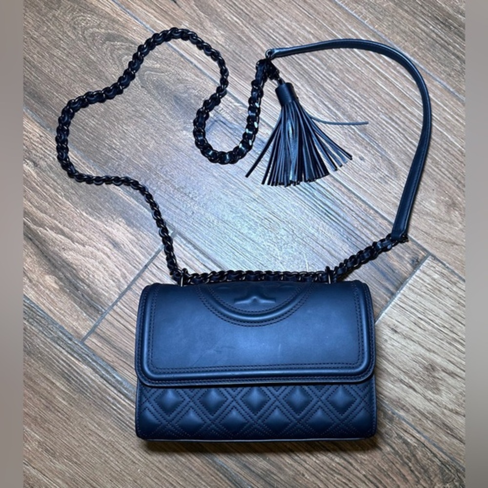 Tory Burch Fleming Convertible Shoulder Bag Matte Black